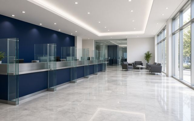Clean bank lobby