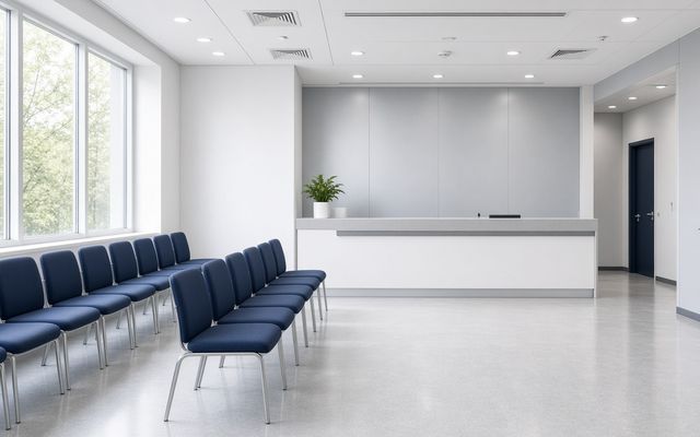 Clean medical clinic waiting room